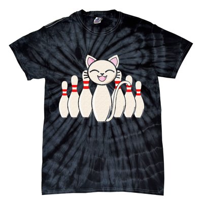Funny Cat Lover Tee Bowling Pin Cat Bowler Bowling Player Tie-Dye T-Shirt