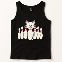 Funny Cat Lover Tee Bowling Pin Cat Bowler Bowling Player Tank Top