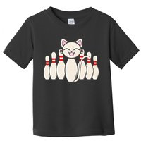 Funny Cat Lover Tee Bowling Pin Cat Bowler Bowling Player Toddler T-Shirt