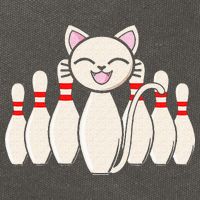 Funny Cat Lover Tee Bowling Pin Cat Bowler Bowling Player Cotton Canvas Backpack