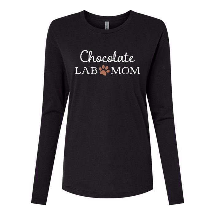 Funny Chocolate Lab Mom Labrador Retriever Mama Womens Cotton Relaxed Long Sleeve T-Shirt