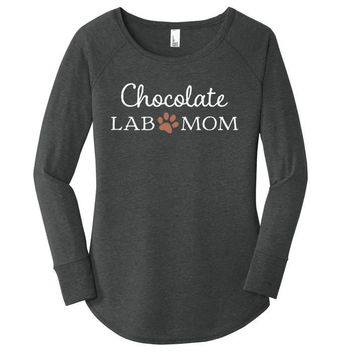 Funny Chocolate Lab Mom Labrador Retriever Mama Women's Perfect Tri Tunic Long Sleeve Shirt