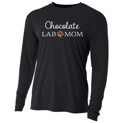 Funny Chocolate Lab Mom Labrador Retriever Mama Cooling Performance Long Sleeve Crew