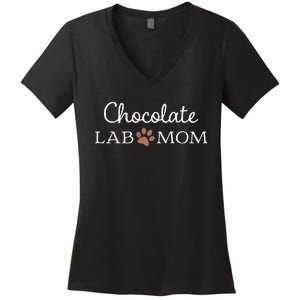 Funny Chocolate Lab Mom Labrador Retriever Mama Women's V-Neck T-Shirt