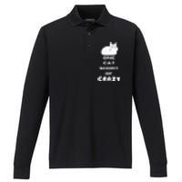 Funny Cat Lovers One Cat Short Of Crazy Performance Long Sleeve Polo