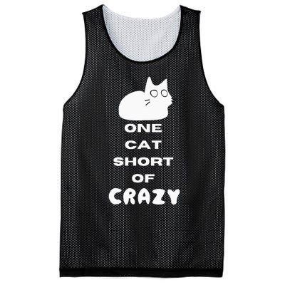 Funny Cat Lovers One Cat Short Of Crazy Mesh Reversible Basketball Jersey Tank