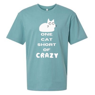 Funny Cat Lovers One Cat Short Of Crazy Sueded Cloud Jersey T-Shirt