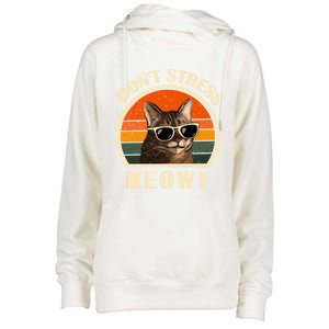 Funny Cat Loves Cats Don't Stress Meowt Gift Womens Funnel Neck Pullover Hood