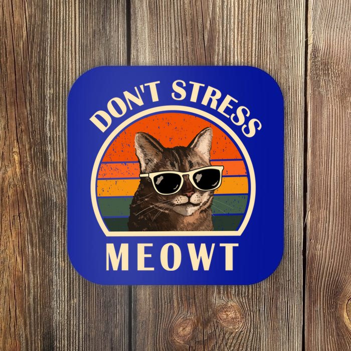 Funny Cat Loves Cats Don't Stress Meowt Gift Coaster