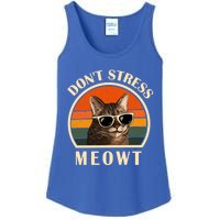 Funny Cat Loves Cats Don't Stress Meowt Gift Ladies Essential Tank