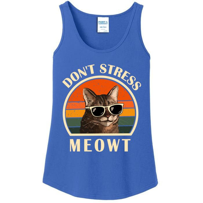 Funny Cat Loves Cats Don't Stress Meowt Gift Ladies Essential Tank