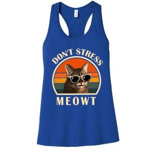 Funny Cat Loves Cats Don't Stress Meowt Gift Women's Racerback Tank