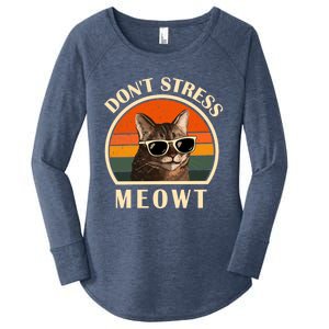 Funny Cat Loves Cats Don't Stress Meowt Gift Women's Perfect Tri Tunic Long Sleeve Shirt