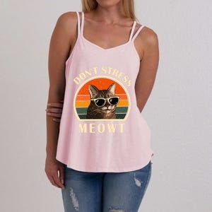 Funny Cat Loves Cats Don't Stress Meowt Gift Women's Strappy Tank