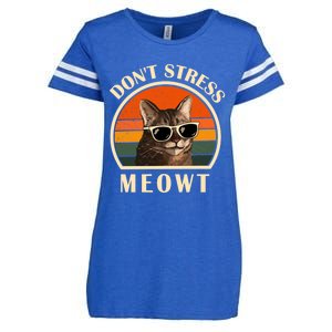 Funny Cat Loves Cats Don't Stress Meowt Gift Enza Ladies Jersey Football T-Shirt