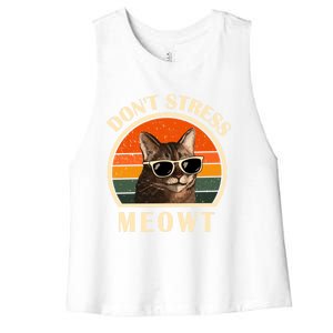 Funny Cat Loves Cats Don't Stress Meowt Gift Women's Racerback Cropped Tank