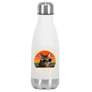 Funny Cat Loves Cats Don't Stress Meowt Gift Stainless Steel Insulated Water Bottle