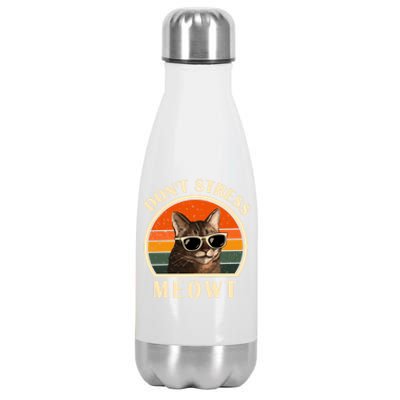 Funny Cat Loves Cats Don't Stress Meowt Gift Stainless Steel Insulated Water Bottle