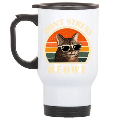 Funny Cat Loves Cats Don't Stress Meowt Gift Stainless Steel Travel Mug