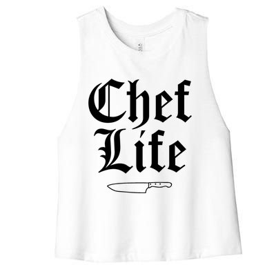 Funny Chef Life Culinary Gangster Home Cooking Gift Women's Racerback Cropped Tank