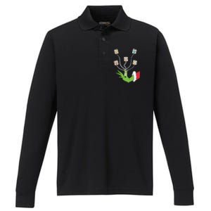 Funny Christmas Lights Ekg Leads Cheat Sheet Nurse Christmas Gift Performance Long Sleeve Polo