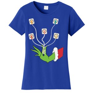 Funny Christmas Lights Ekg Leads Cheat Sheet Nurse Christmas Gift Women's T-Shirt