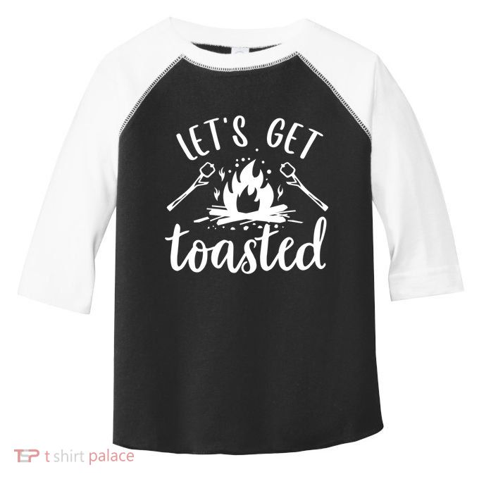 Funny Camping LetS Get Toasted Cool Campers Cute Gift Toddler Fine Jersey T-Shirt