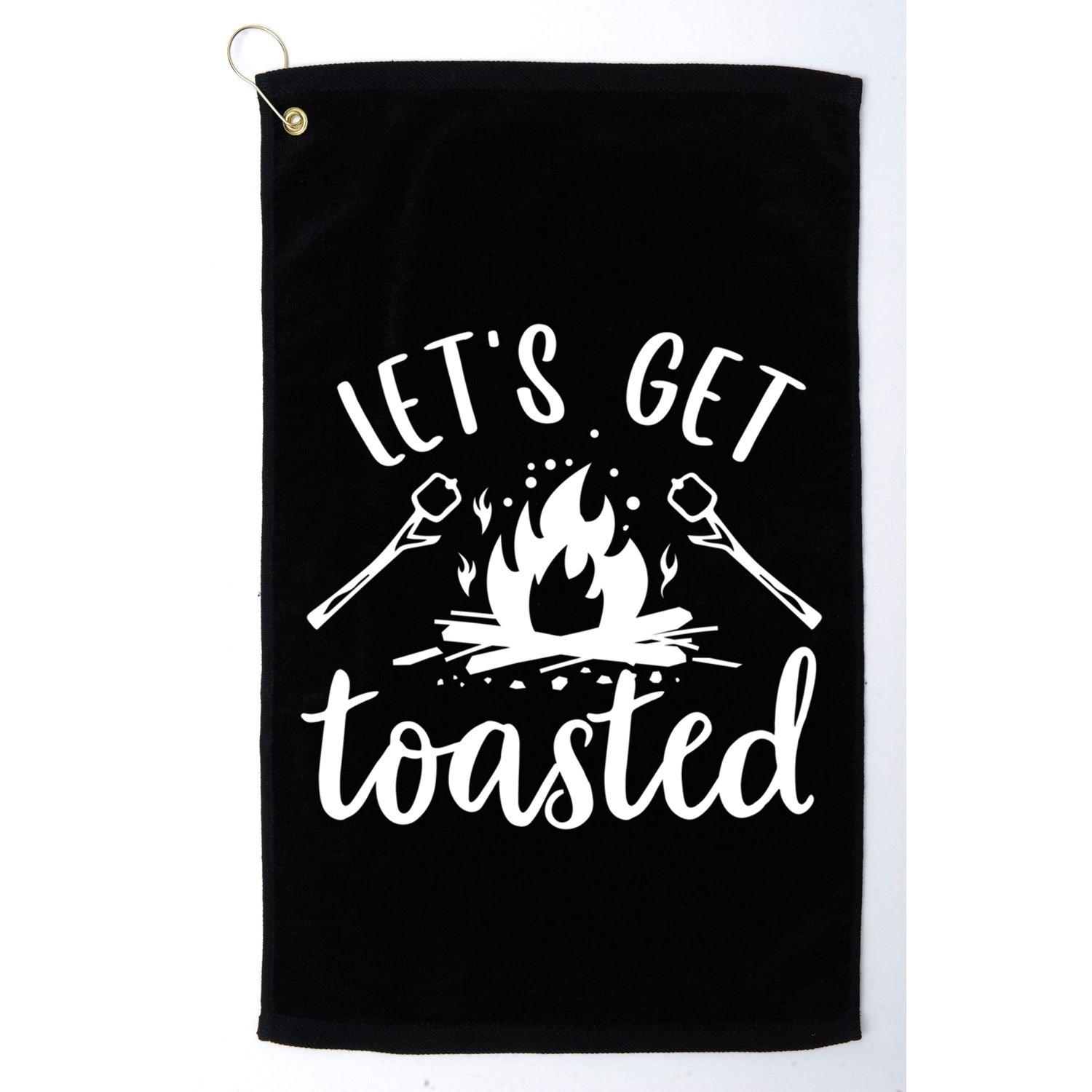 Funny Camping LetS Get Toasted Cool Campers Cute Gift Golf Towel