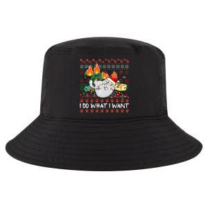 Funny Cat Lovers I Do What I Want Ugly Christmas Sweater Meaningful Gift Cool Comfort Performance Bucket Hat