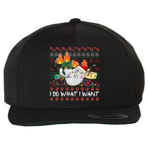 Funny Cat Lovers I Do What I Want Ugly Christmas Sweater Meaningful Gift Wool Snapback Cap