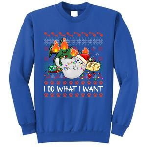 Funny Cat Lovers I Do What I Want Ugly Christmas Sweater Meaningful Gift Sweatshirt