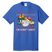 Funny Cat Lovers I Do What I Want Ugly Christmas Sweater Meaningful Gift Tall T-Shirt