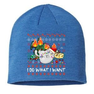 Funny Cat Lovers I Do What I Want Ugly Christmas Sweater Meaningful Gift Sustainable Beanie