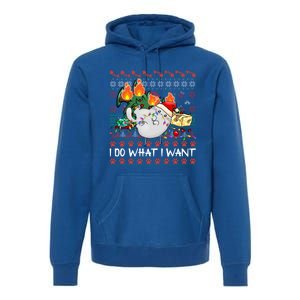 Funny Cat Lovers I Do What I Want Ugly Christmas Sweater Meaningful Gift Premium Hoodie