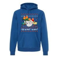 Funny Cat Lovers I Do What I Want Ugly Christmas Sweater Meaningful Gift Premium Hoodie