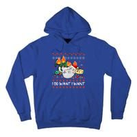 Funny Cat Lovers I Do What I Want Ugly Christmas Sweater Meaningful Gift Tall Hoodie