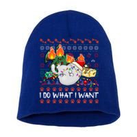 Funny Cat Lovers I Do What I Want Ugly Christmas Sweater Meaningful Gift Short Acrylic Beanie