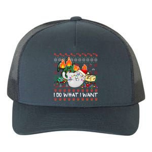 Funny Cat Lovers I Do What I Want Ugly Christmas Sweater Meaningful Gift Yupoong Adult 5-Panel Trucker Hat