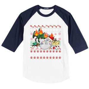 Funny Cat Lovers I Do What I Want Ugly Christmas Sweater Meaningful Gift Baseball Sleeve Shirt