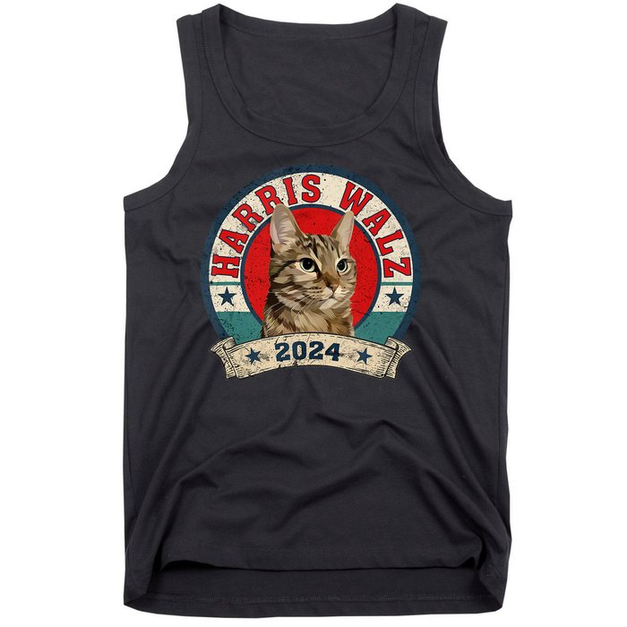 Funny Cat Ladies For Kamala Harris Tim Walz Election 2024 Tank Top