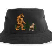 Funny Catahoula Leopard Bigfoot Dog Walking Dog Mom Dad Sustainable Bucket Hat