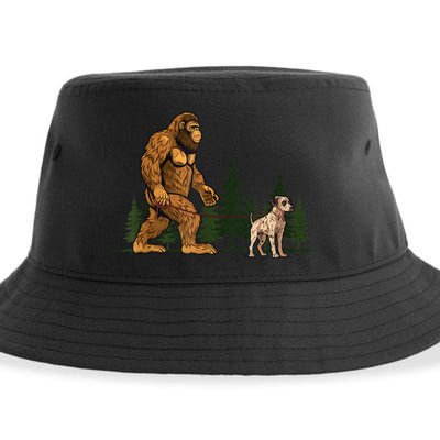 Funny Catahoula Leopard Bigfoot Dog Walking Dog Mom Dad Sustainable Bucket Hat