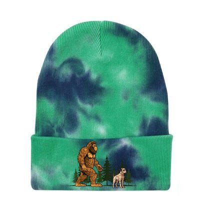 Funny Catahoula Leopard Bigfoot Dog Walking Dog Mom Dad Tie Dye 12in Knit Beanie