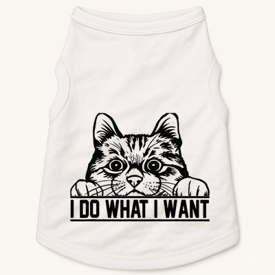 Funny Cat Lovers Retro 70s 80s 90s I Do What I Want Cat Doggie Tank