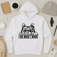 Funny Cat Lovers Retro 70s 80s 90s I Do What I Want Cat Hoodie