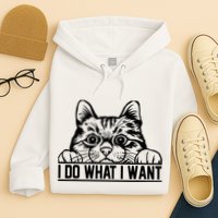 Funny Cat Lovers Retro 70s 80s 90s I Do What I Want Cat Hoodie