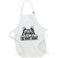 Funny Cat Lovers Retro 70s 80s 90s I Do What I Want Cat Apron