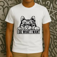 Funny Cat Lovers Retro 70s 80s 90s I Do What I Want Cat T-Shirt