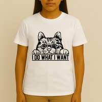 Funny Cat Lovers Retro 70s 80s 90s I Do What I Want Cat T-Shirt