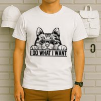 Funny Cat Lovers Retro 70s 80s 90s I Do What I Want Cat T-Shirt